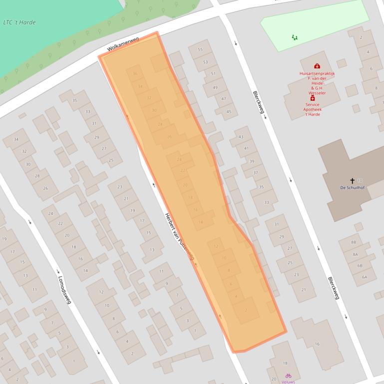 Kaart van postcodegebied 8084EW.
