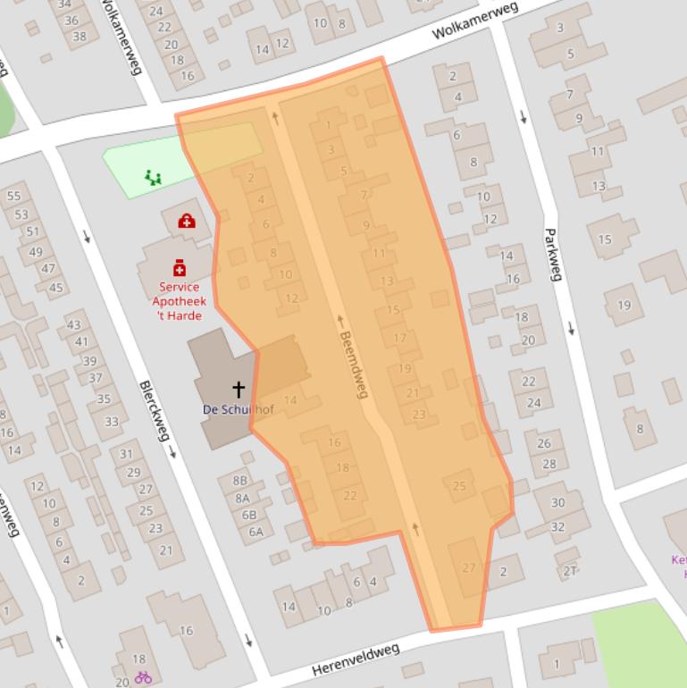 Kaart van postcodegebied 8084GA.