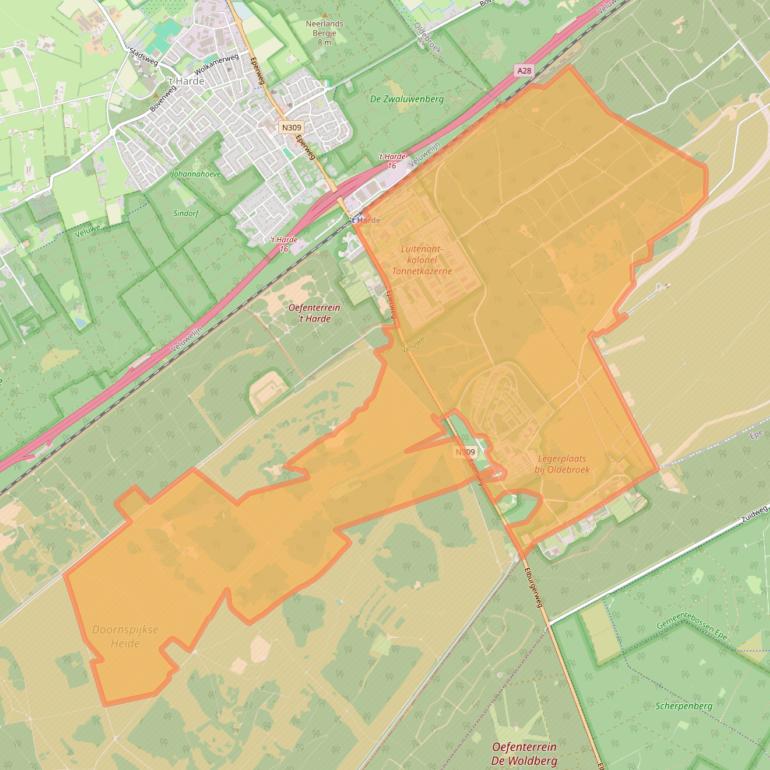 Kaart van postcodegebied 8084HE.