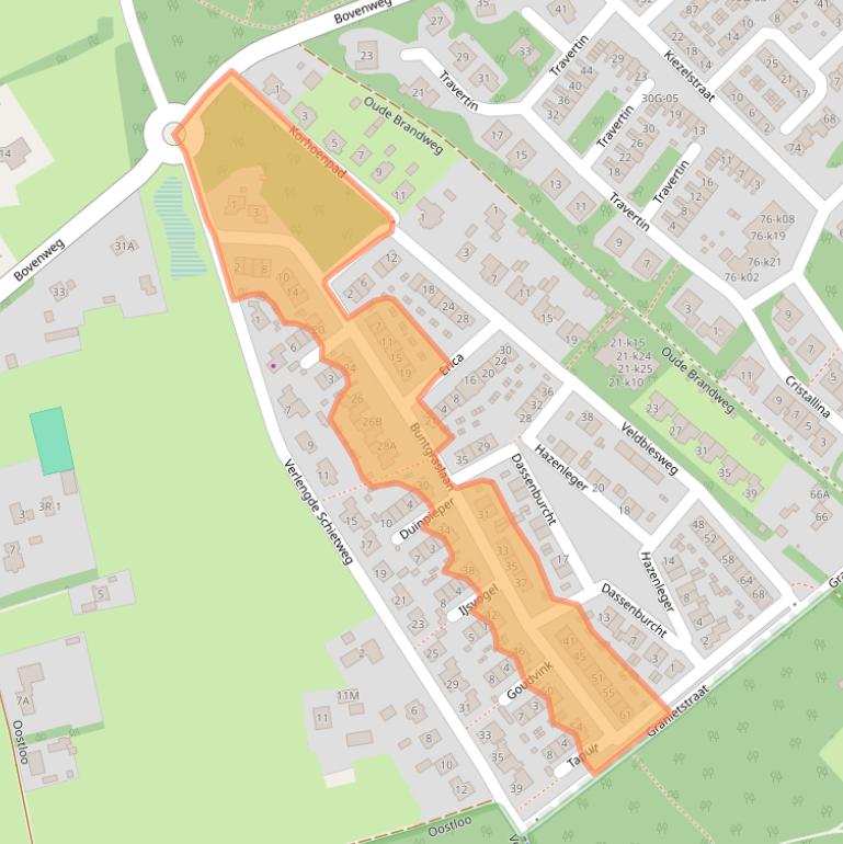 Kaart van postcodegebied 8084RA.