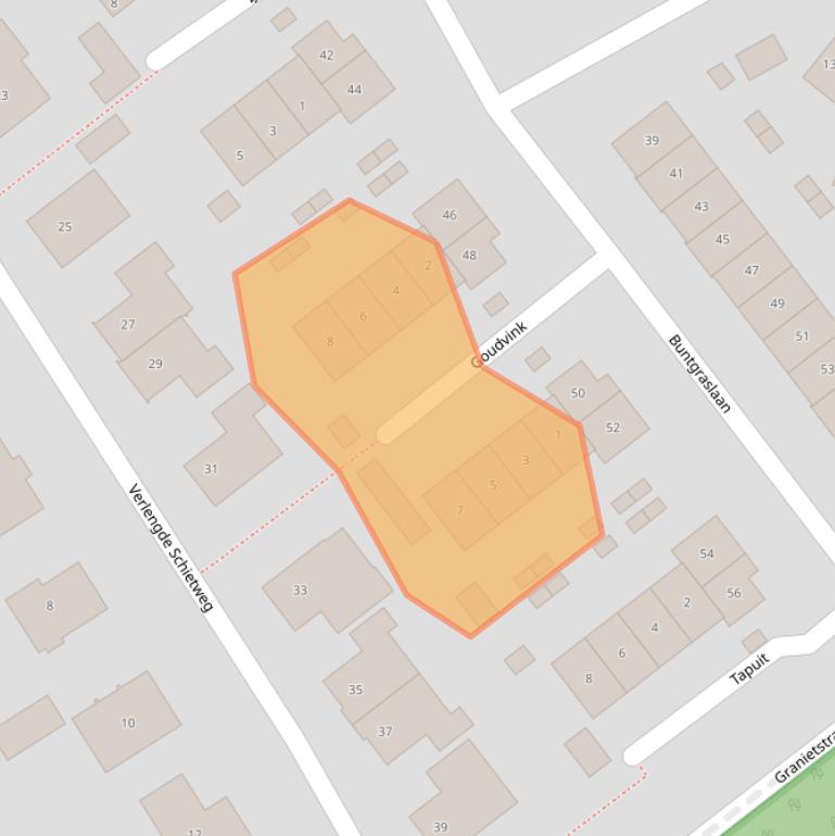 Kaart van postcodegebied 8084RJ.