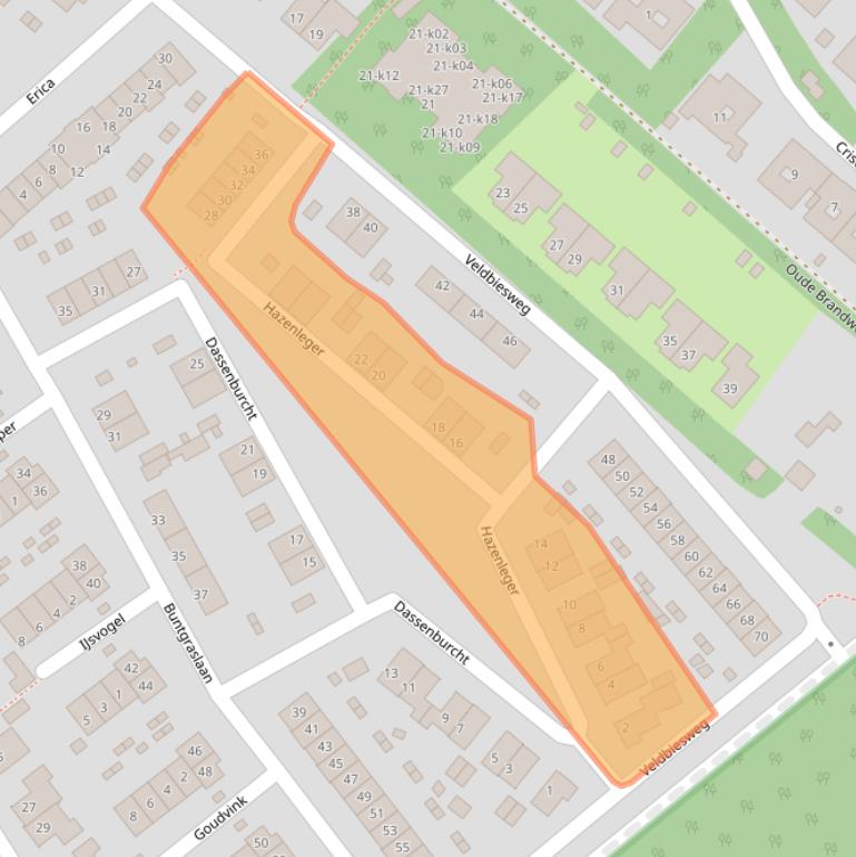 Kaart van postcodegebied 8084RN.