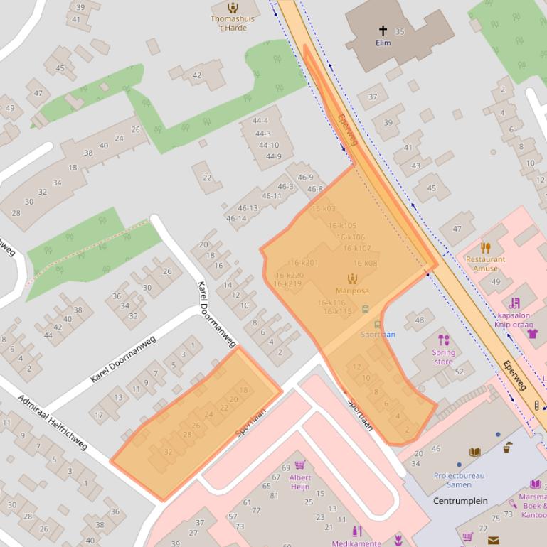 Kaart van postcodegebied 8084VB.