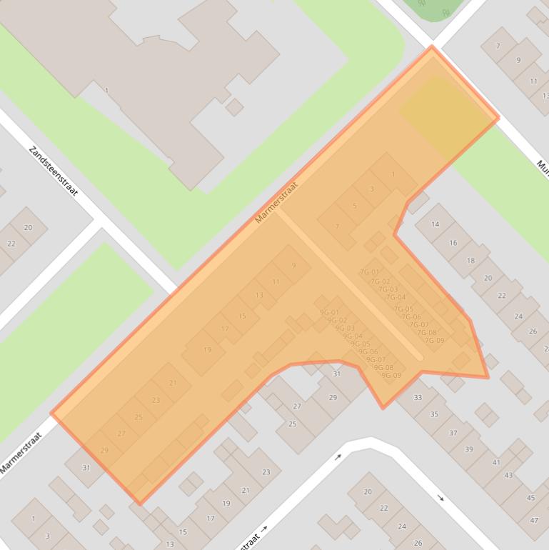 Kaart van postcodegebied 8084XA.