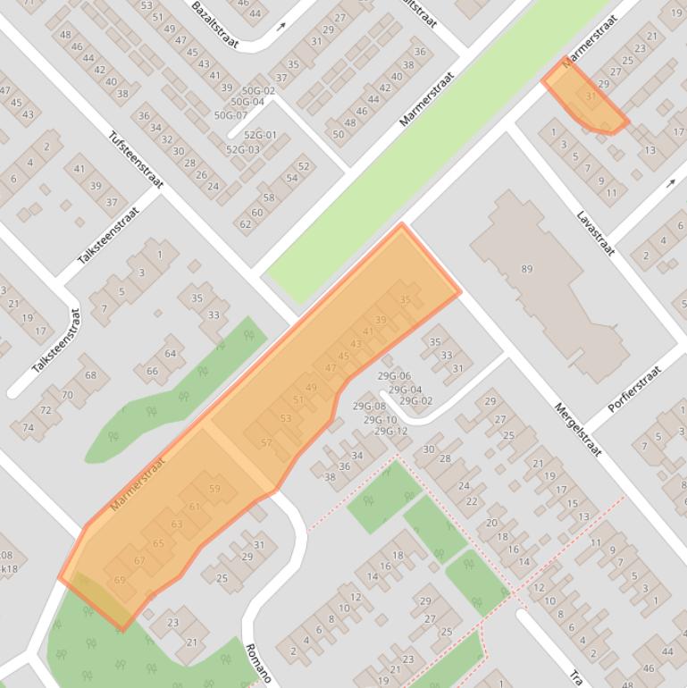 Kaart van postcodegebied 8084XB.