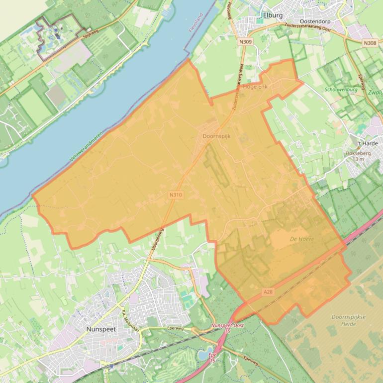 Kaart van postcodegebied 8085.