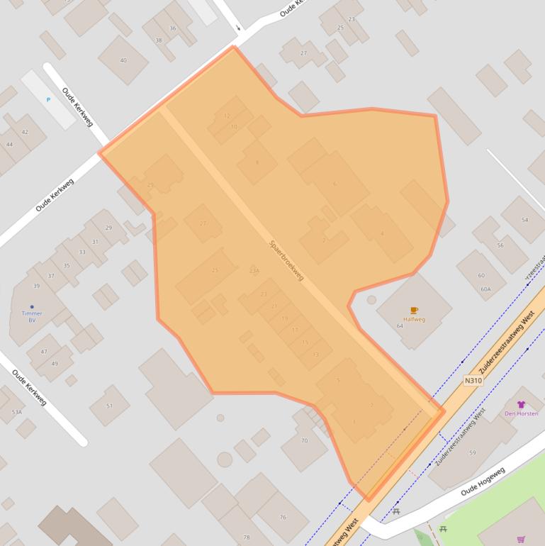 Kaart van postcodegebied 8085BA.