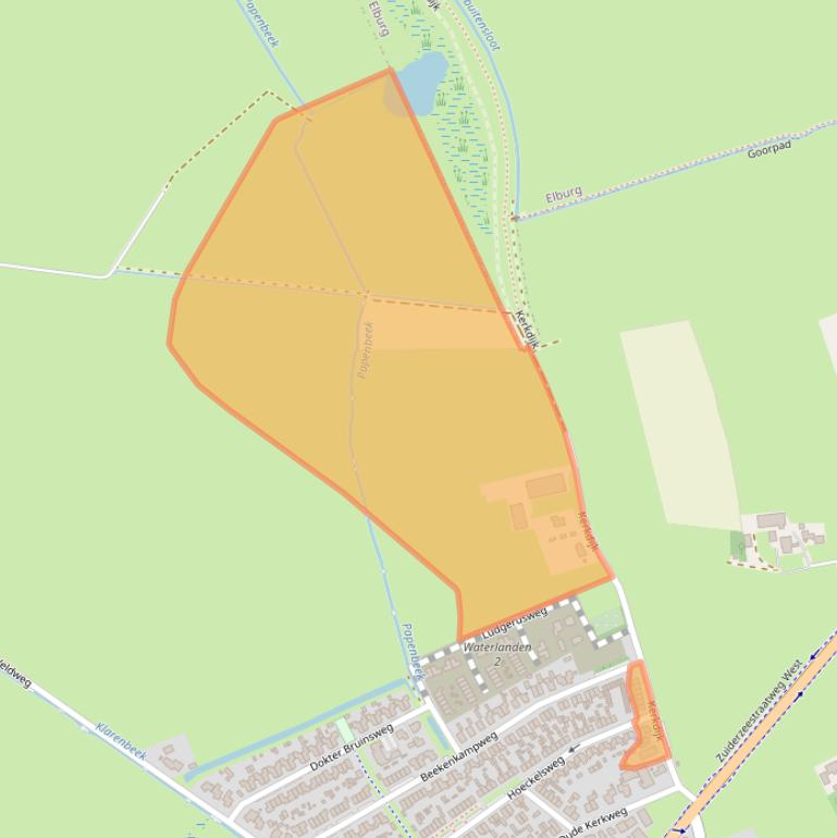 Kaart van postcodegebied 8085BE.