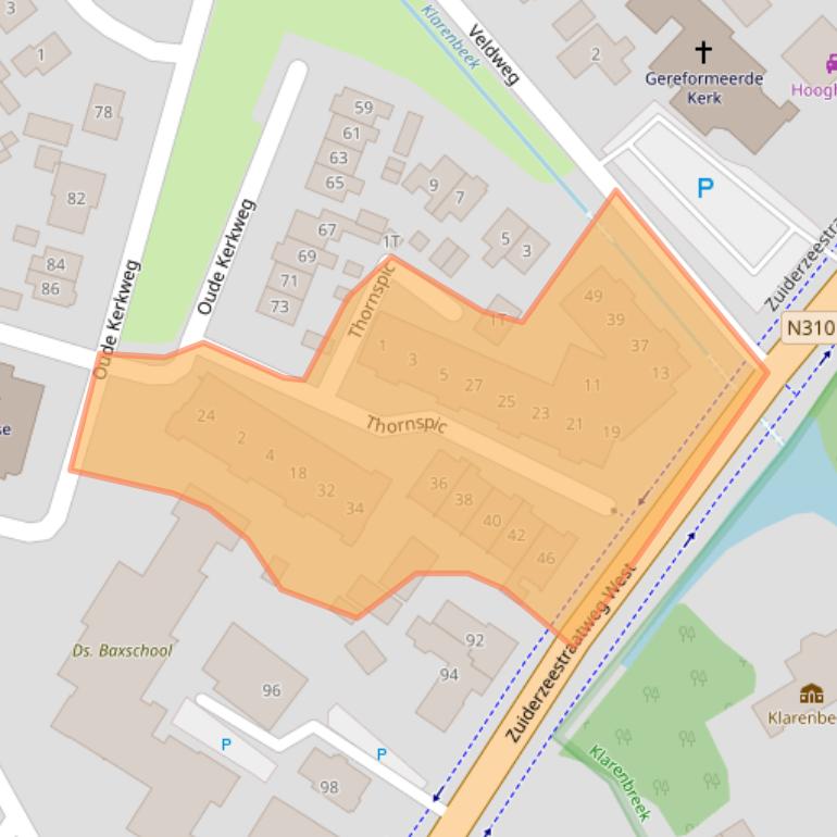 Kaart van postcodegebied 8085BW.