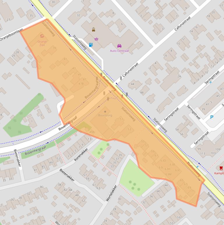 Kaart van postcodegebied 8091AB.