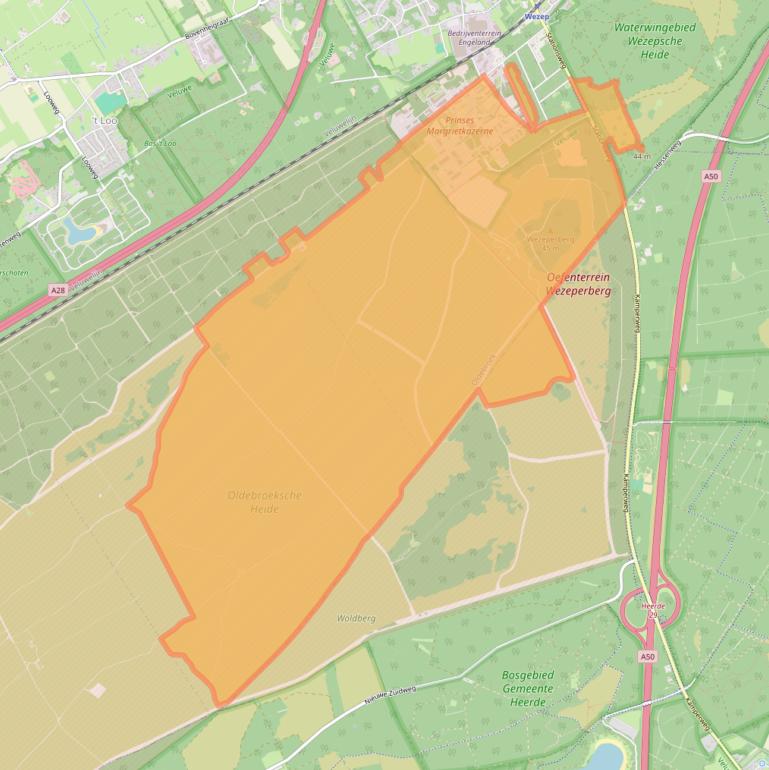 Kaart van postcodegebied 8091AT.