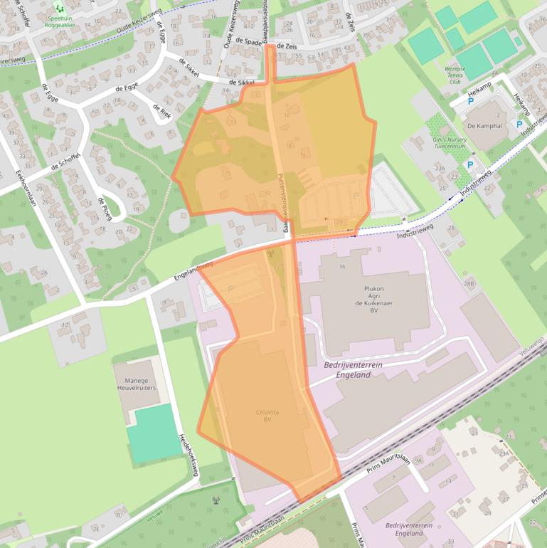 Kaart van postcodegebied 8091BS.