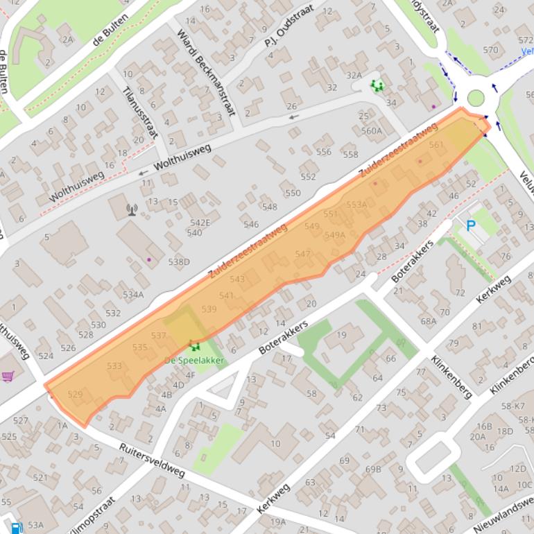 Kaart van postcodegebied 8091CP.