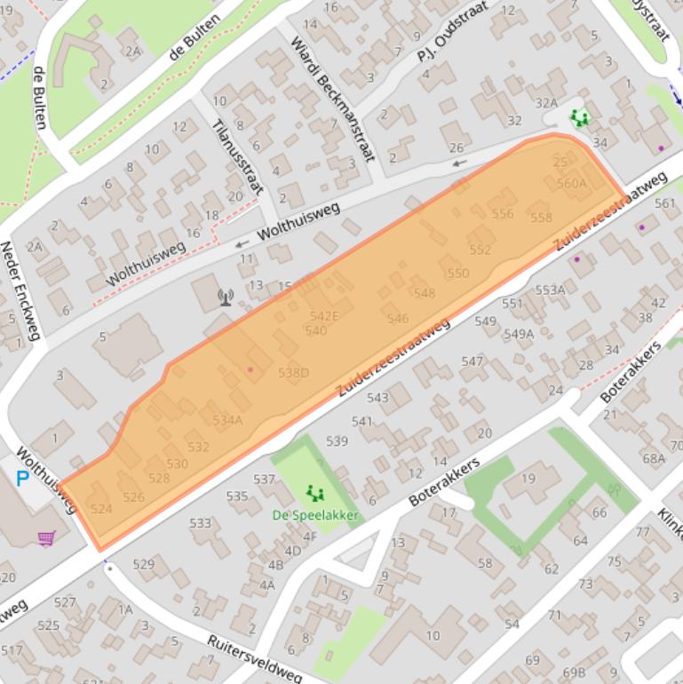Kaart van postcodegebied 8091CV.