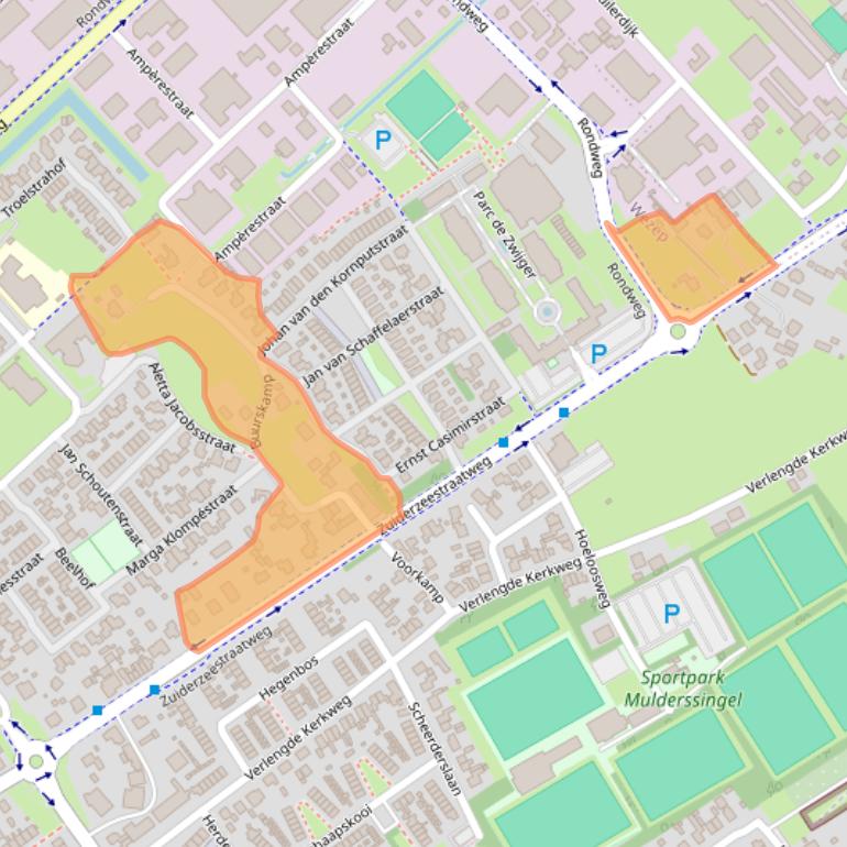 Kaart van postcodegebied 8091CX.