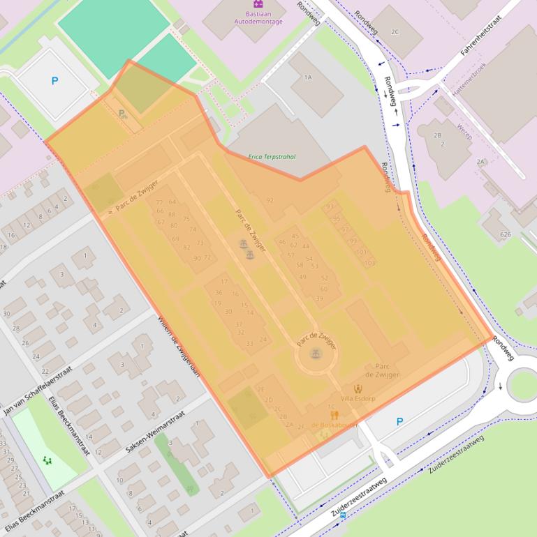 Kaart van postcodegebied 8091CZ.