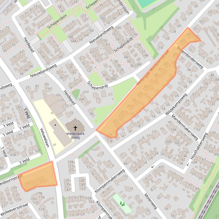 Kaart van postcodegebied 8091DG.