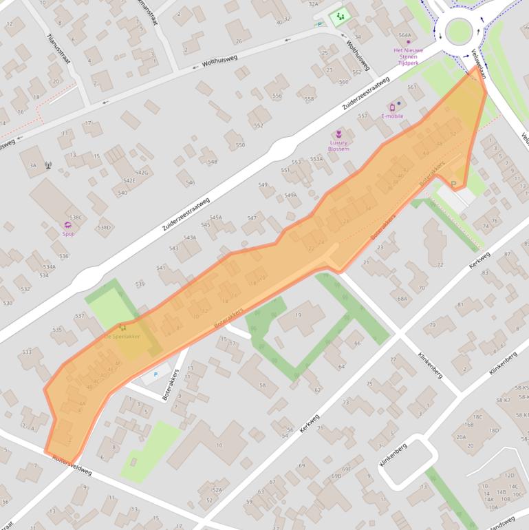 Kaart van postcodegebied 8091EE.