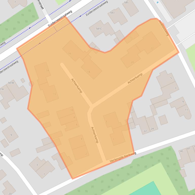 Kaart van postcodegebied 8091EG.