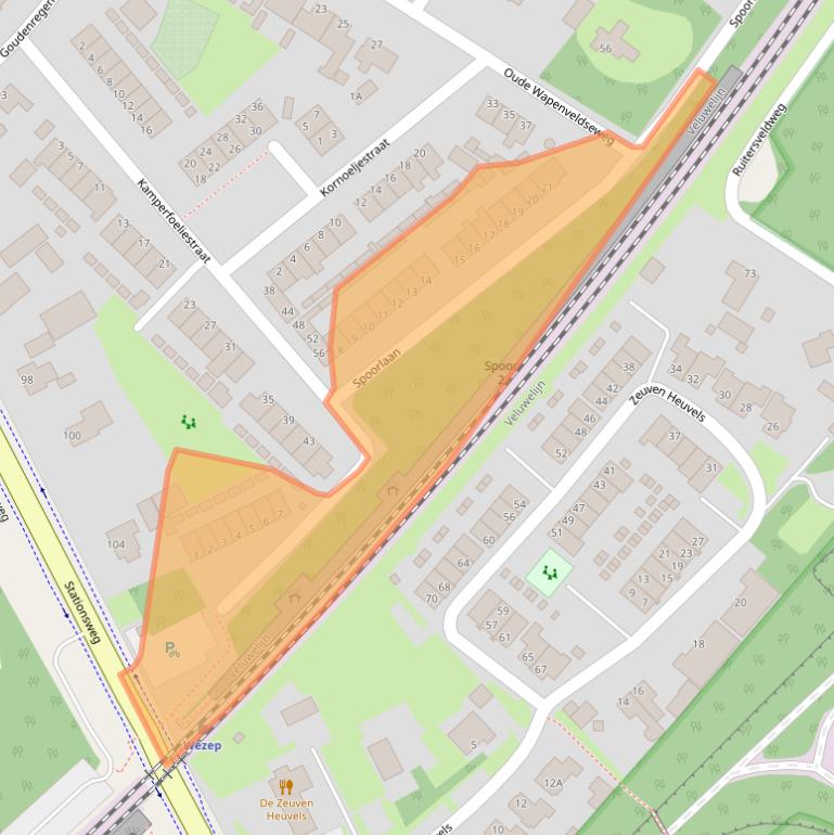 Kaart van postcodegebied 8091JA.