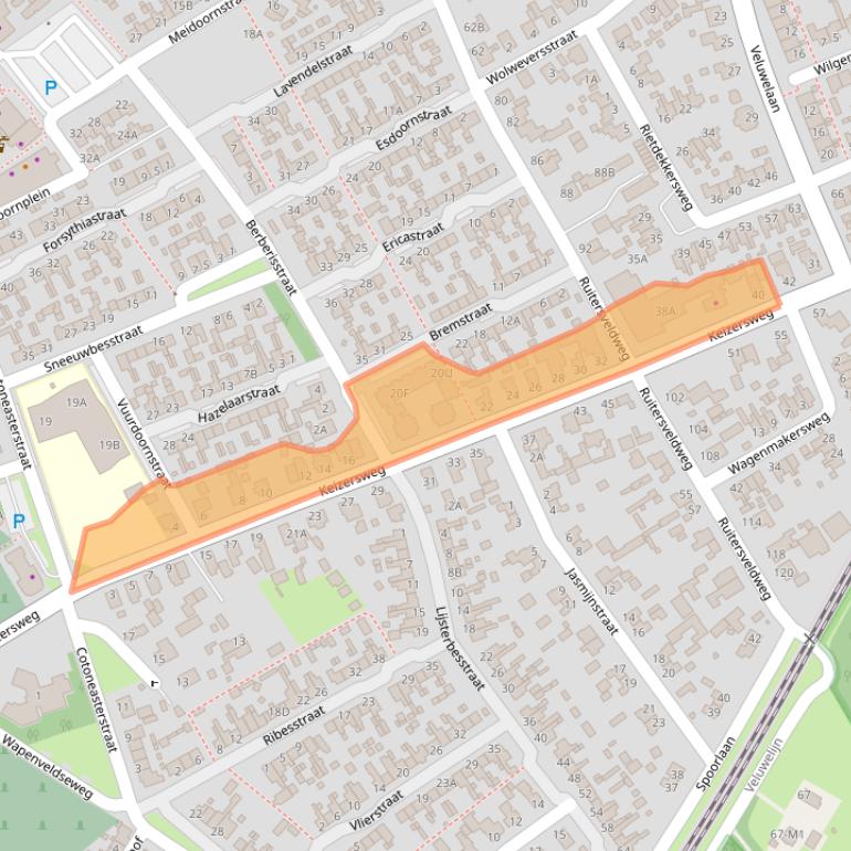 Kaart van postcodegebied 8091JJ.