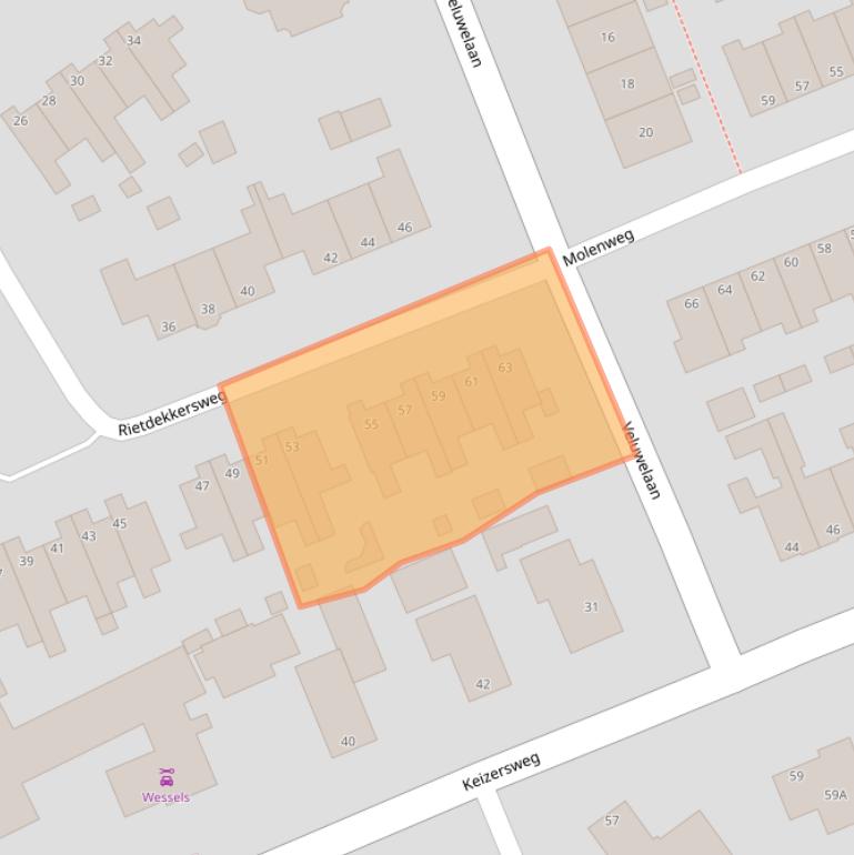 Kaart van postcodegebied 8091LH.