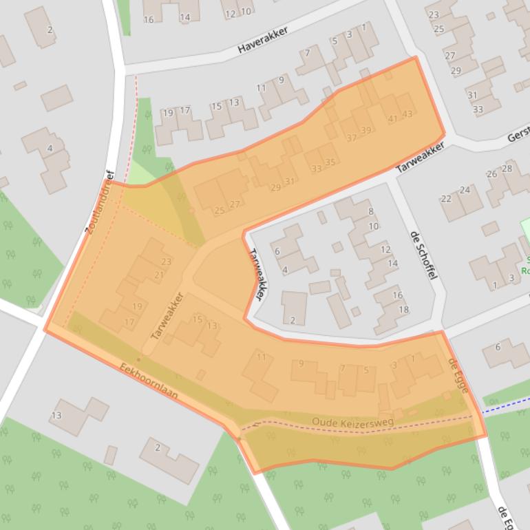 Kaart van postcodegebied 8091NZ.