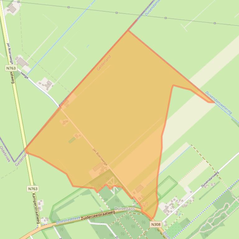 Kaart van postcodegebied 8091PD.