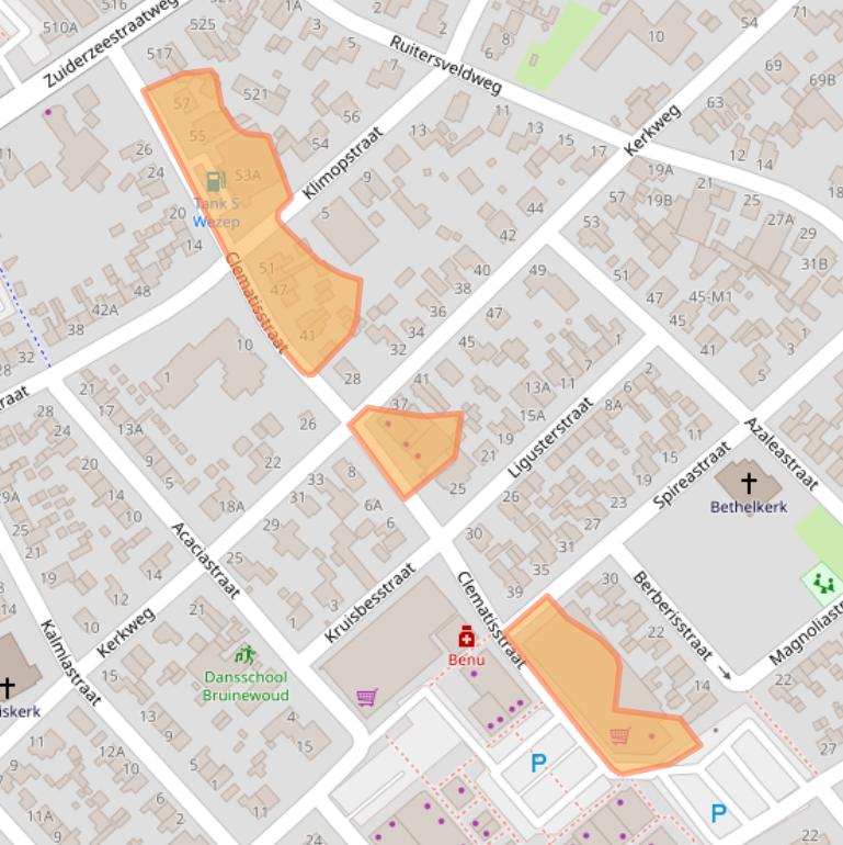 Kaart van postcodegebied 8091VJ.