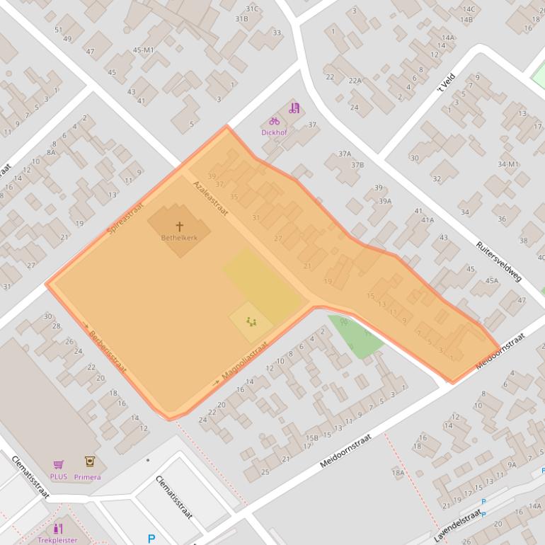 Kaart van postcodegebied 8091VW.