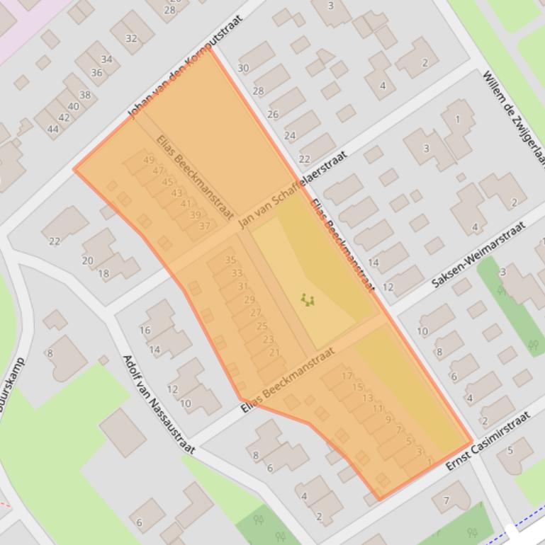 Kaart van postcodegebied 8091WG.