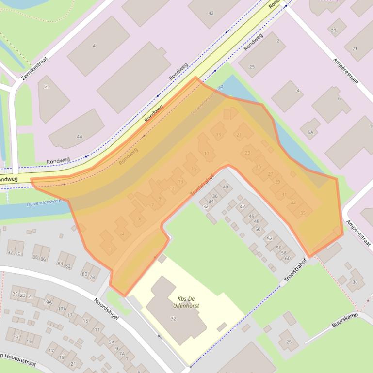 Kaart van postcodegebied 8091WX.