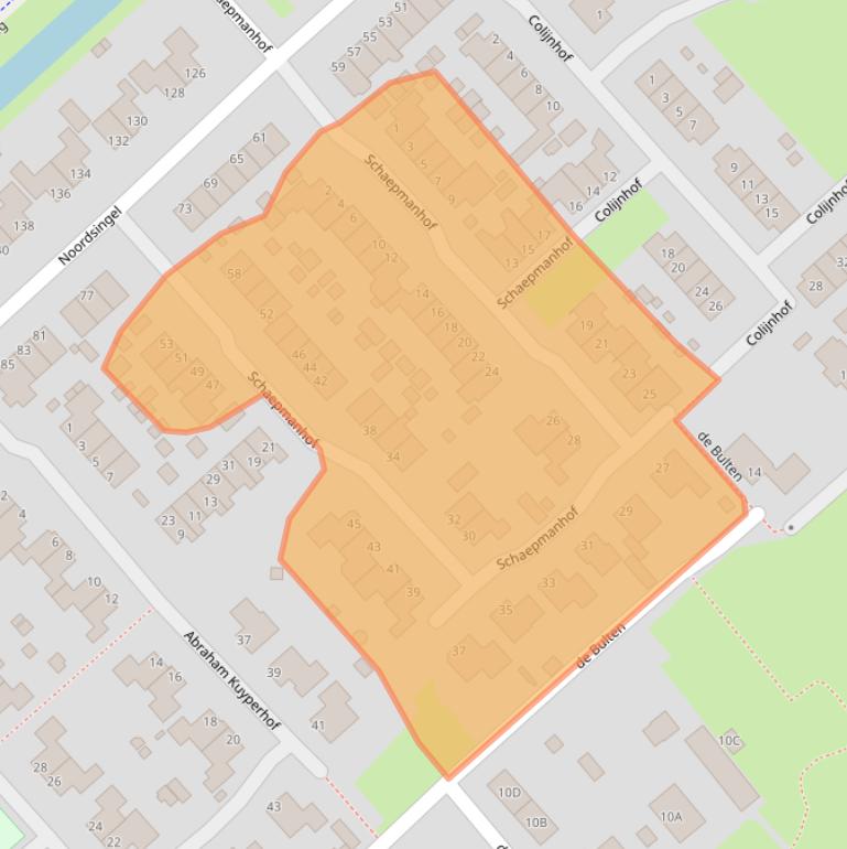 Kaart van postcodegebied 8091XJ.