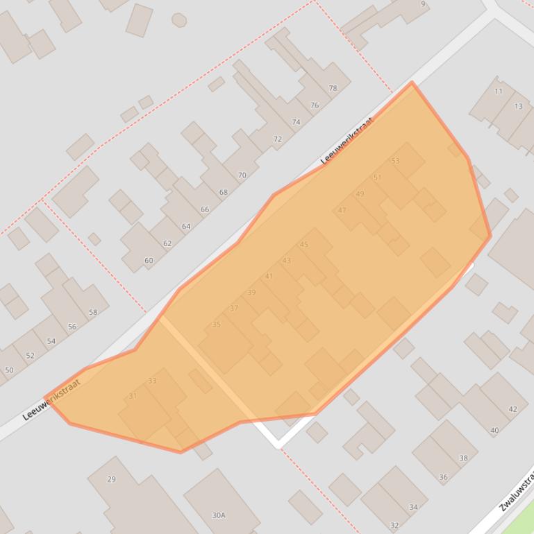 Kaart van postcodegebied 8094AJ.