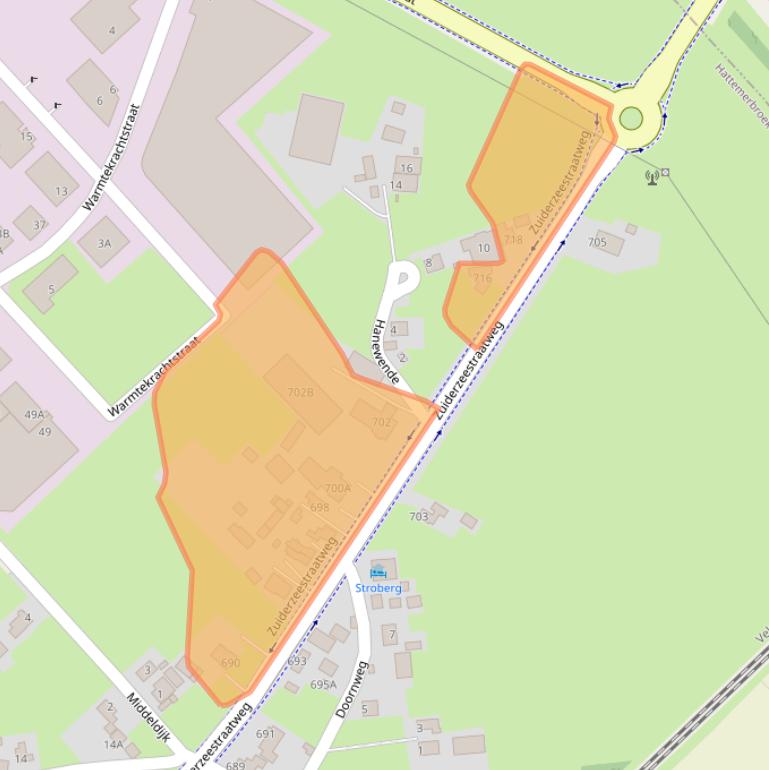 Kaart van postcodegebied 8094AW.