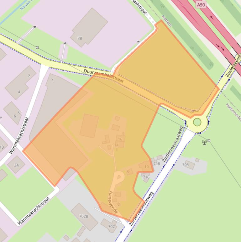 Kaart van postcodegebied 8094AZ.