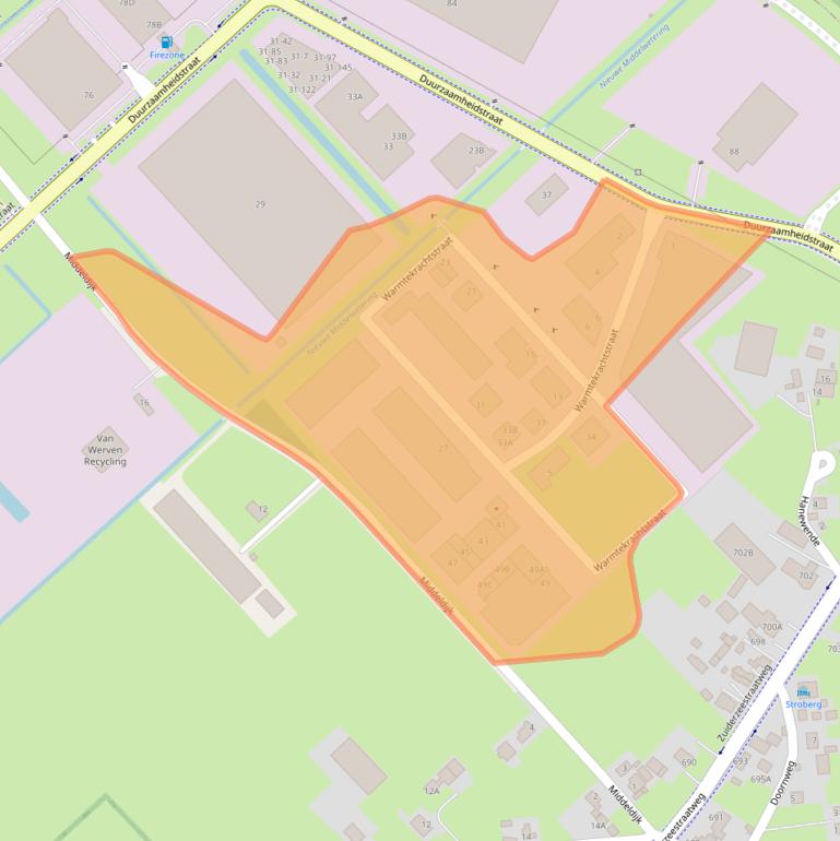 Kaart van postcodegebied 8094SE.