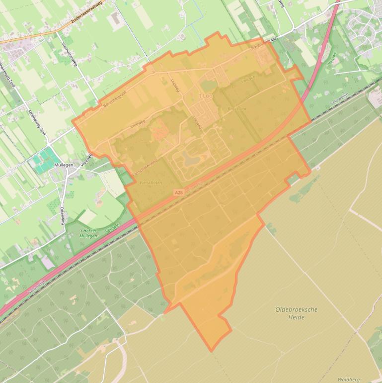 Kaart van postcodegebied 8095.