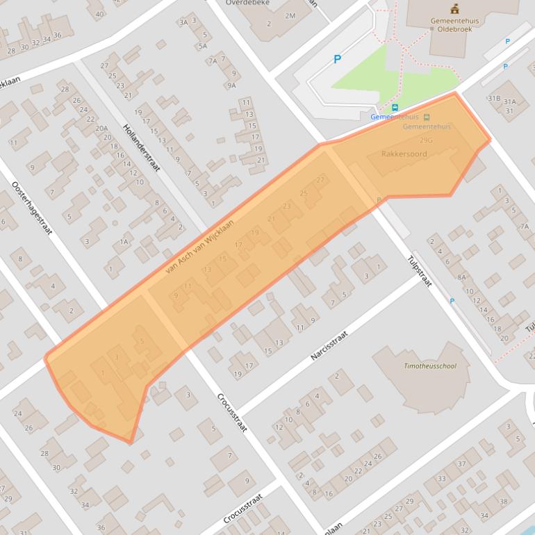 Kaart van postcodegebied 8096AE.