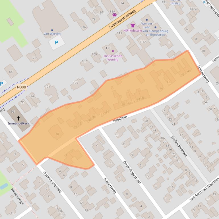 Kaart van postcodegebied 8096AM.