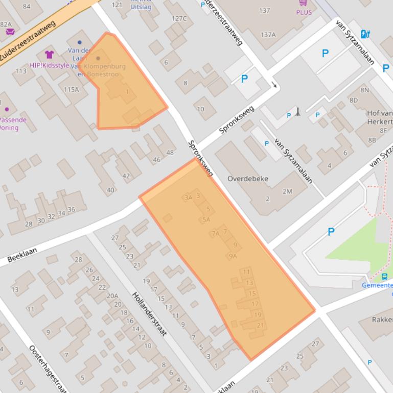 Kaart van postcodegebied 8096AN.