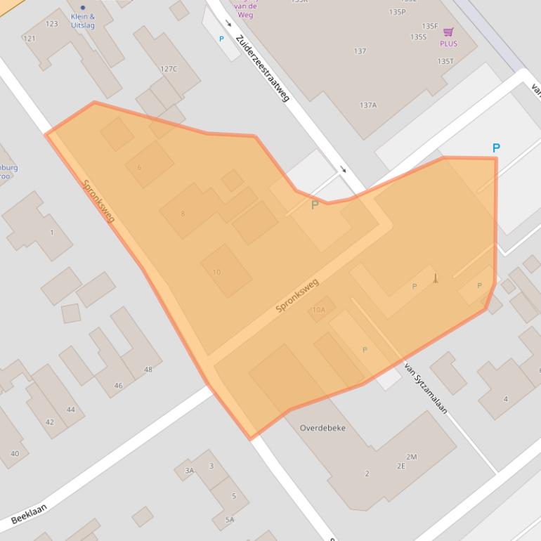 Kaart van postcodegebied 8096AP.