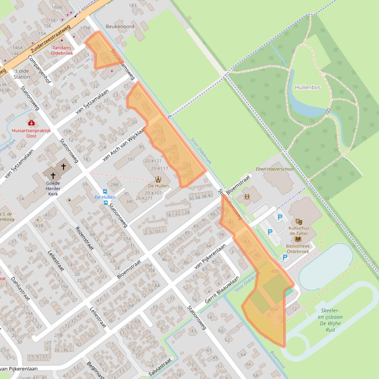 Kaart van postcodegebied 8096BA.