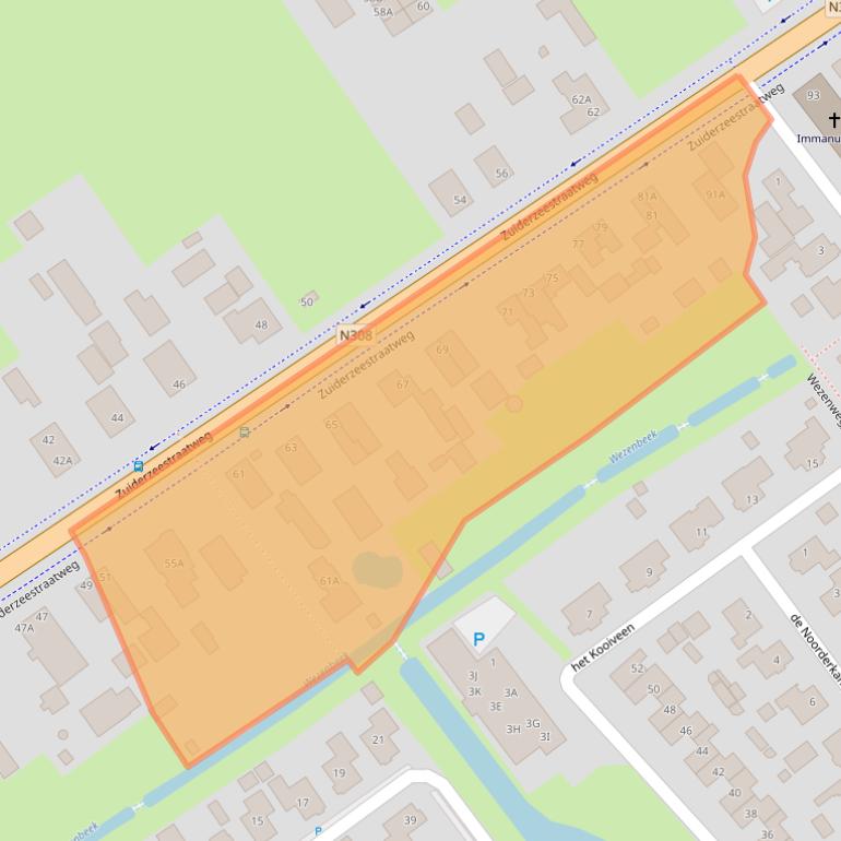 Kaart van postcodegebied 8096BD.