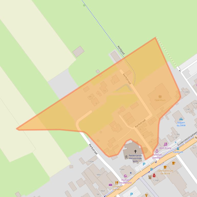 Kaart van postcodegebied 8096BS.