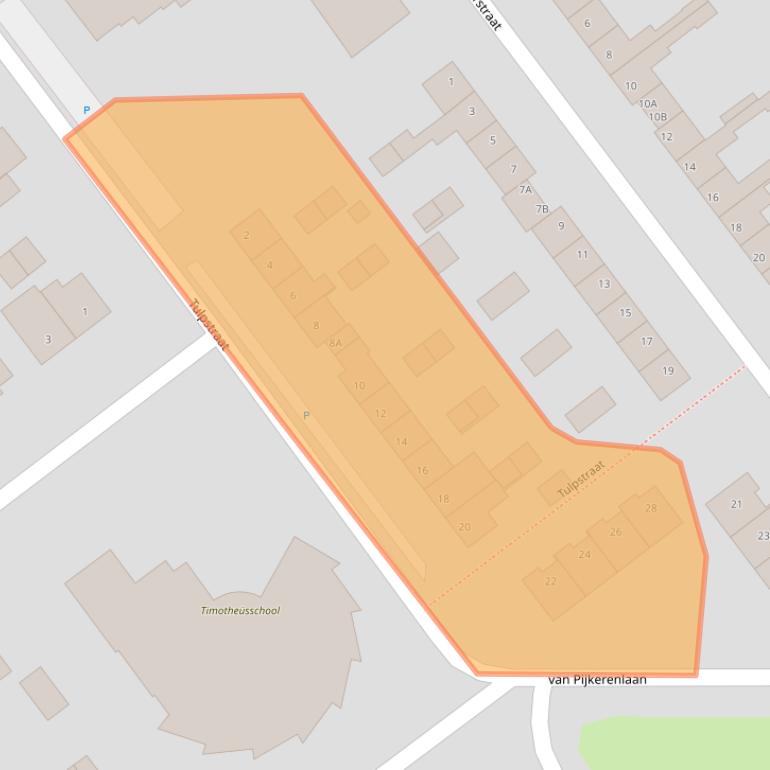 Kaart van postcodegebied 8096BT.