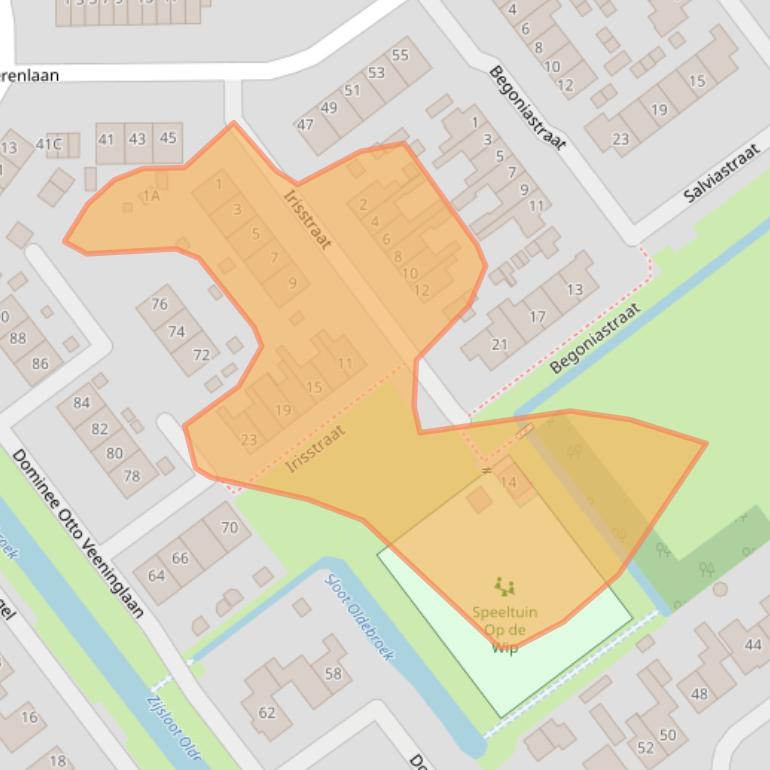 Kaart van postcodegebied 8096BW.