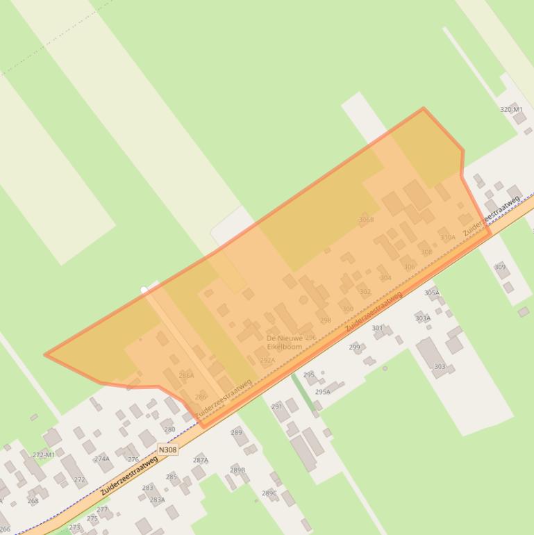 Kaart van postcodegebied 8096CK.