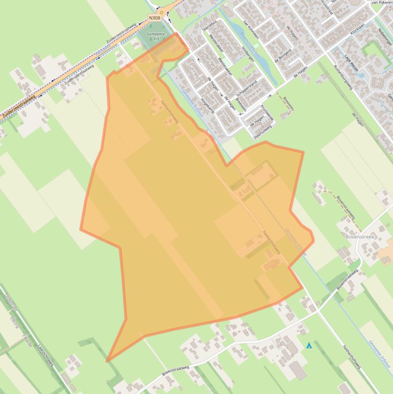 Kaart van postcodegebied 8096PB.