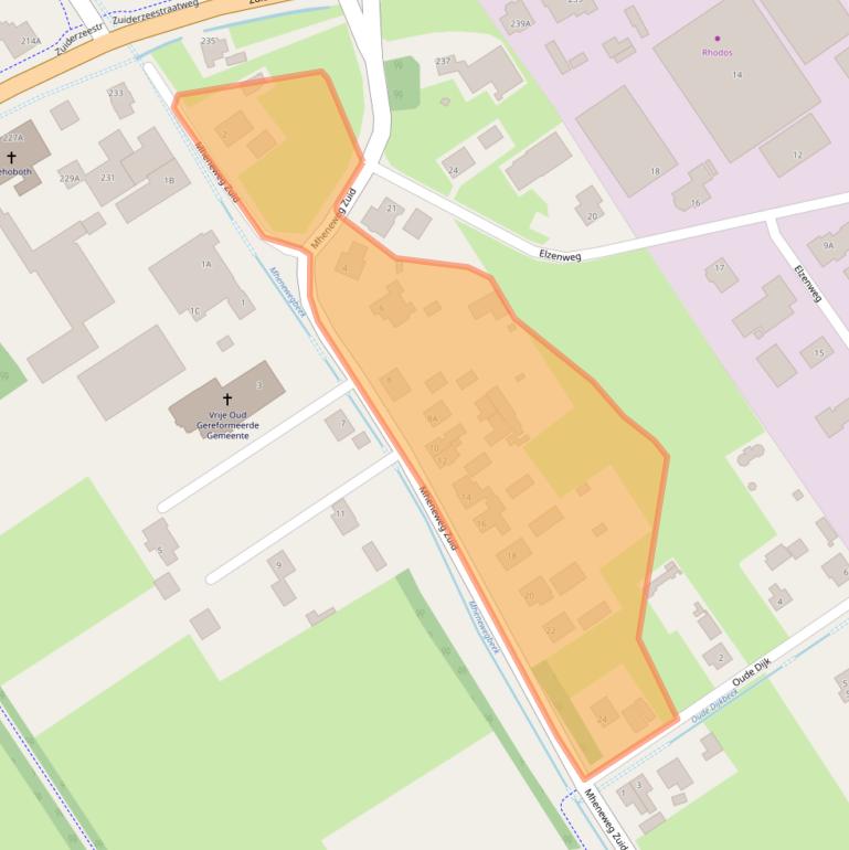 Kaart van postcodegebied 8096RG.